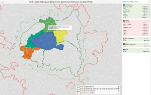 Une interface de data visualisation permet également de générer des regroupements de communes à l'échelle de la région, tels que prévus par la loi de modernisation de l'État (300 000 habitants minimum).