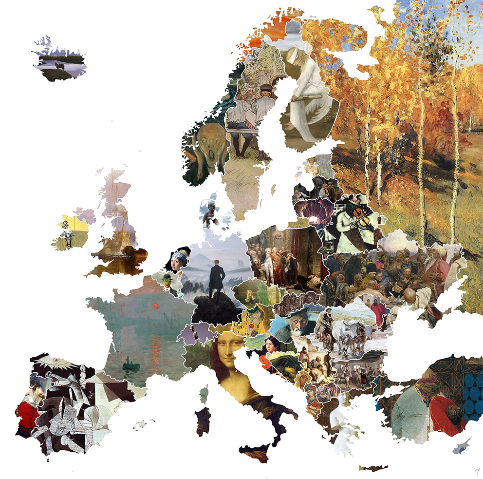 Les œuvres d’art célèbres d’Europe en carte DécryptaGéo, l