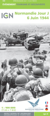 La carte « Normandie Jour J - 6 juin 1944 » est disponible dans les points de vente habituels et en ligne sur www.ign.fr rubrique La Boutique Loisirs.
