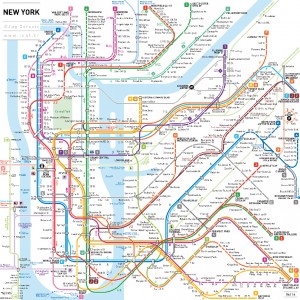  Le plan du métro de New York permet de mieux comprendre le fonctionnement des lignes qui partagent un même quai (Document Jug Cerovic)