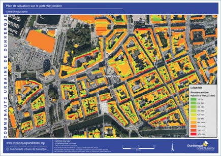 Pour que les cartes soient clairement identifiées comme venant de la communauté urbaine de Dunkerque, le service géomatique utilise les codes couleurs « officiels ».