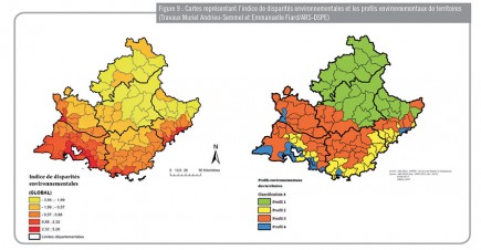 Analyse en composante principale et classification ascendante hiérarchique pour caractériser les inégalités environnementales de santé en PACA (documents ARS)