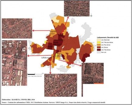 Caractérisation des espaces bâtis de Bobo-Dioulasso par Daouda Kassié dans le cadre de sa thèse sur les disparités de santé dans une ville moyenne africaine (page 129 de sa thèse).