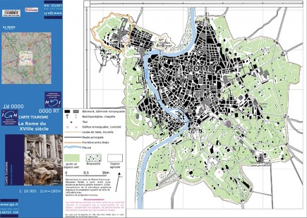 Rome au XVIIIe, façon carte topo IGN : un mélange des genres réalisé par Sébastien Peillet du master Sigma.