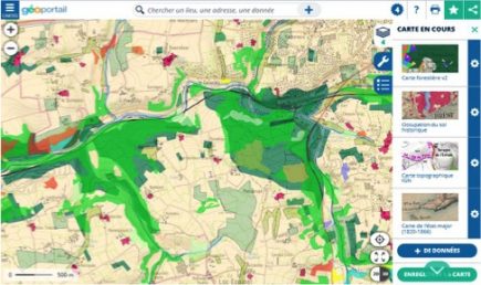 Finistère - Occupation du sol historique, carte forestière v2 et carte topographique IGN © Géoportail / IGN