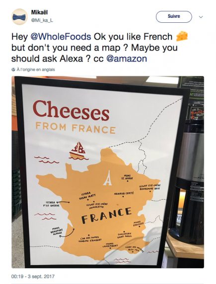 Une carte des fromages français qui fait sourire