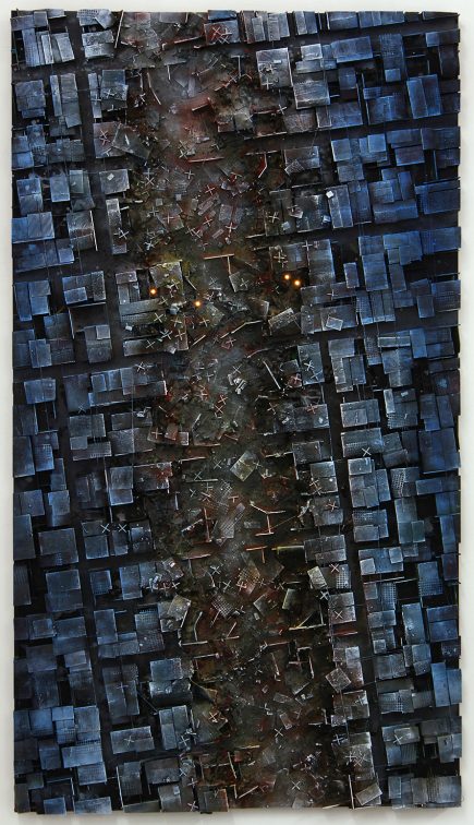 Hendrik CZAKAINSKI, 16, 2017, technique mixte et lumière, 150 x 84 x 5 cm © Hendrik Czakainski