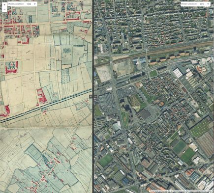 Le Havre : comparaison entre une carte de 1843 et la dernière photo aérienne de 2014