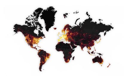 La nouvelle carte du monde des traces enregistrées par les utilisateurs de l'application Strava.