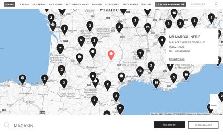 Bing Maps permet de localiser les points de vente sur le site de Longchamp.