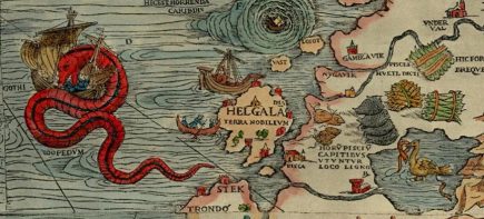  La Carta Marina centrée sur la mer baltique, publiée au XVIe siècle, pleine de créatures extraordinaires et donc, forcément, de dragons !