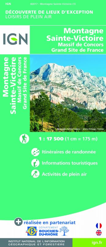La carte IGN Montagne Sainte-Victoire Référence produit : 82017