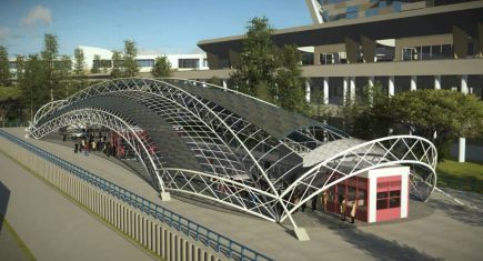 Une visualisation d’OpenBuildings Station Designer qui permet de modéliser le fonctionnement des gares et stations de transports en incluant les différentes fonctions de l’espace.